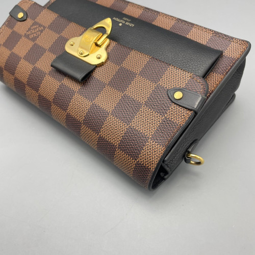 Louis Vuitton Vavin Chain Wallet Damier Ebene Brown Black