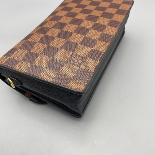 Louis Vuitton Vavin Chain Wallet Damier Ebene Brown Black