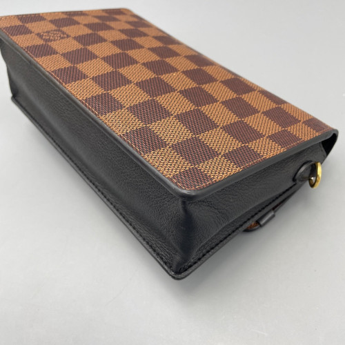 Louis Vuitton Vavin Chain Wallet Damier Ebene Brown Black