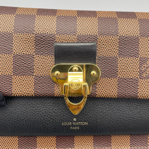 Louis Vuitton Vavin Chain Wallet Damier Ebene Brown Black