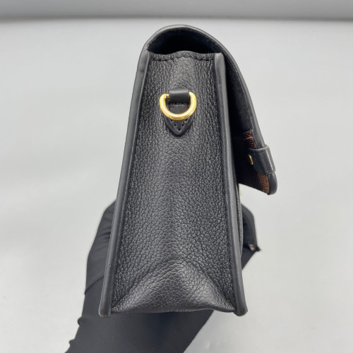 Louis Vuitton Vavin Chain Wallet Damier Ebene Brown Black