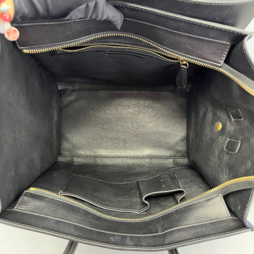 Celine Mini Luggage Python Calfskin Black Blue