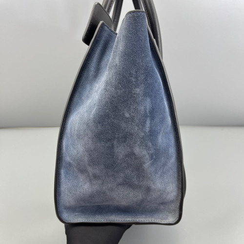 Celine Mini Luggage Python Calfskin Black Blue