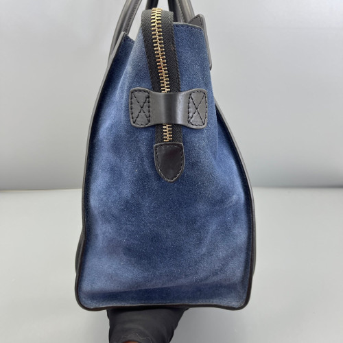 Celine Mini Luggage Python Calfskin Black Blue