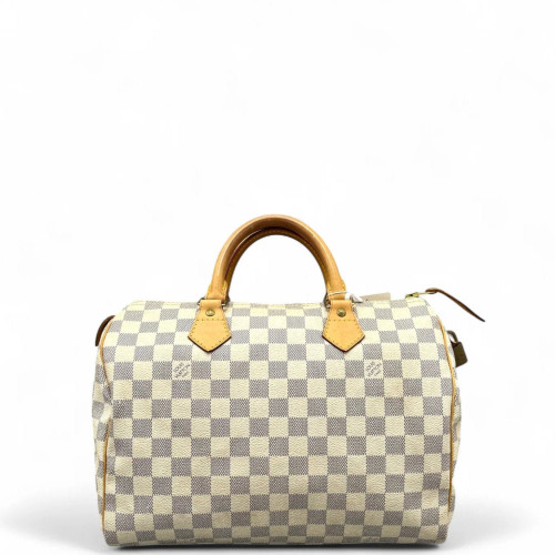 Louis Vuitton Speedy 30 Damier Azur White Grey