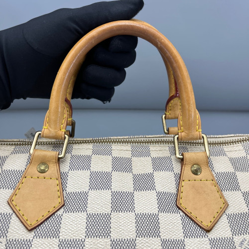 Louis Vuitton Speedy 30 Damier Azur White Grey