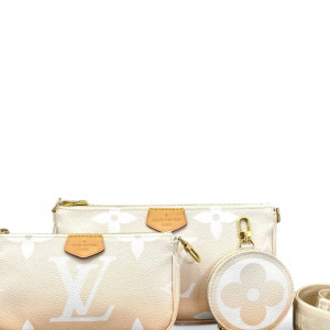 Louis Vuitton Multi Pochette Accessories Monogram Giant Orange White