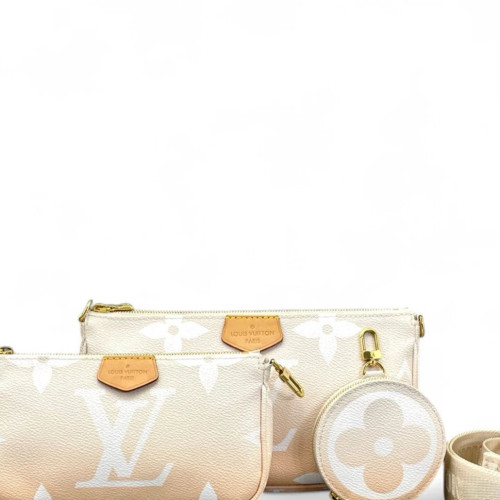 Louis Vuitton Multi Pochette Accessories Monogram Giant Orange White
