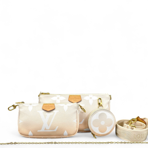 Louis Vuitton Multi Pochette Accessories Monogram Giant Orange White