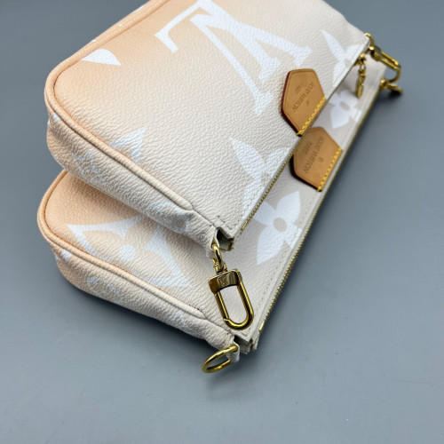 Louis Vuitton Multi Pochette Accessories Monogram Giant Orange White