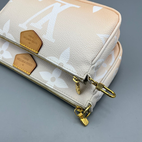Louis Vuitton Multi Pochette Accessories Monogram Giant Orange White