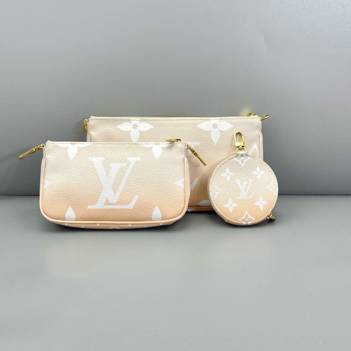 Louis Vuitton Multi Pochette Accessories Monogram Giant Orange White