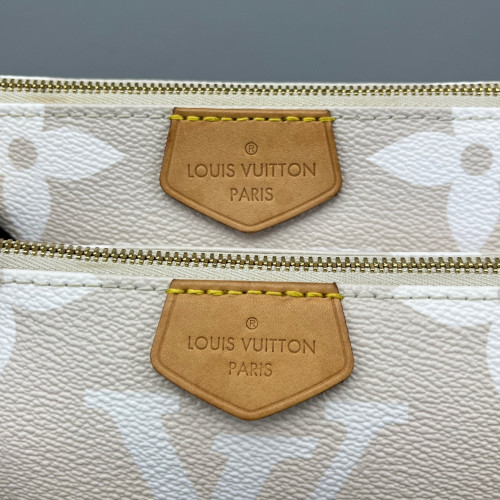 Louis Vuitton Multi Pochette Accessories Monogram Giant Orange White