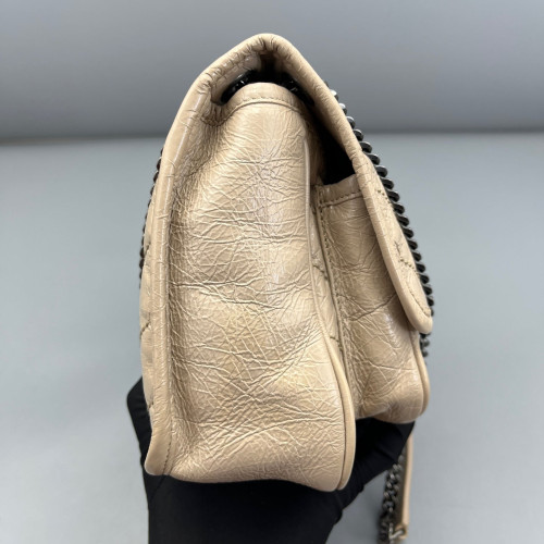 Yves Saint Laurent Baby Niki Chain Pull Up Leather Beige
