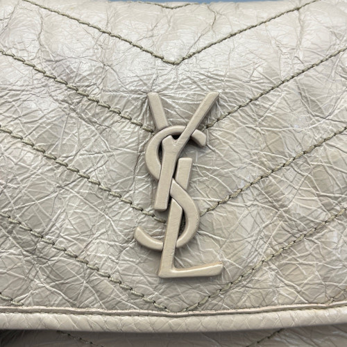 Yves Saint Laurent Baby Niki Chain Pull Up Leather Beige