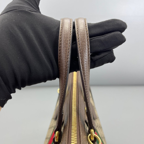 Gucci Web Tote Bag GG Supreme Monogram Beige Ebony Dark Brown