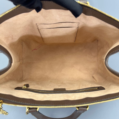 Gucci Web Tote Bag GG Supreme Monogram Beige Ebony Dark Brown