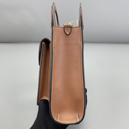 Burberry Mini Two Tone Pocket Bag Canvas Calfskin Brown Beige Burberry Mini Two Tone Pocket Bag Canvas Calfskin Brown Beige