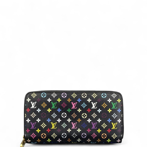 Louis Vuitton Zippy Wallet Monogram Multicolor Black