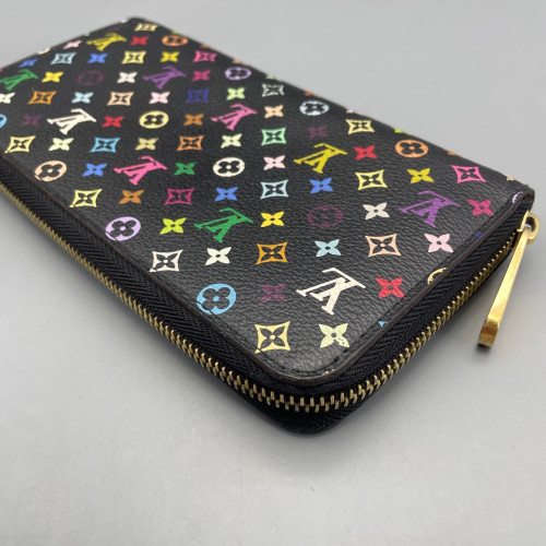 Louis Vuitton Zippy Wallet Monogram Multicolor Black