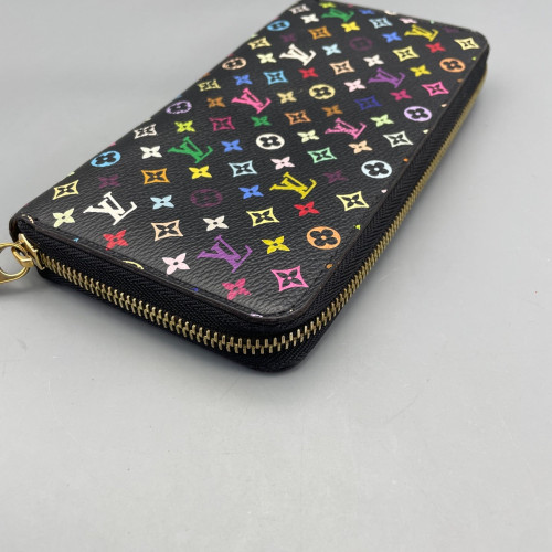 Louis Vuitton Zippy Wallet Monogram Multicolor Black