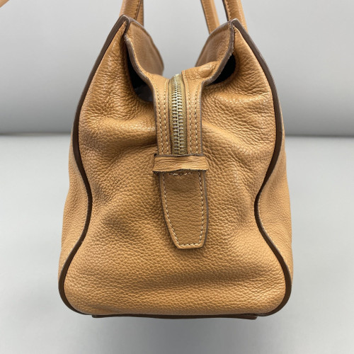 Prada Tote Bag Grained Calfskin Natural Tan