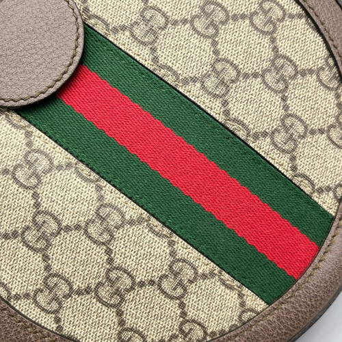 Gucci Web Mini Ophidia Round Bag GG Monogram Beige Ebony Gucci Web Mini Ophidia Round Bag GG Monogram Beige Ebony