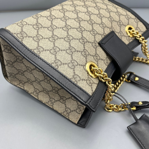 Gucci Small Padlock Tote GG Monogram Black Brown Beige