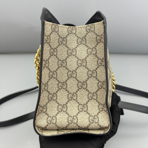 Gucci Small Padlock Tote GG Monogram Black Brown Beige