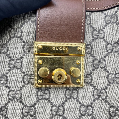 Gucci Medium Padlock Tote GG Monogram Tan Beige Brown Gucci Medium Padlock Tote GG Monogram Tan Beige Brown