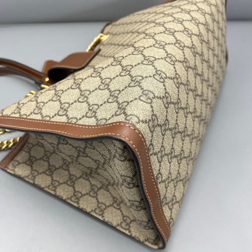 Gucci Medium Padlock Tote GG Monogram Tan Beige Brown Gucci Medium Padlock Tote GG Monogram Tan Beige Brown
