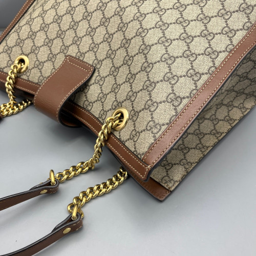 Gucci Medium Padlock Tote GG Monogram Tan Beige Brown Gucci Medium Padlock Tote GG Monogram Tan Beige Brown