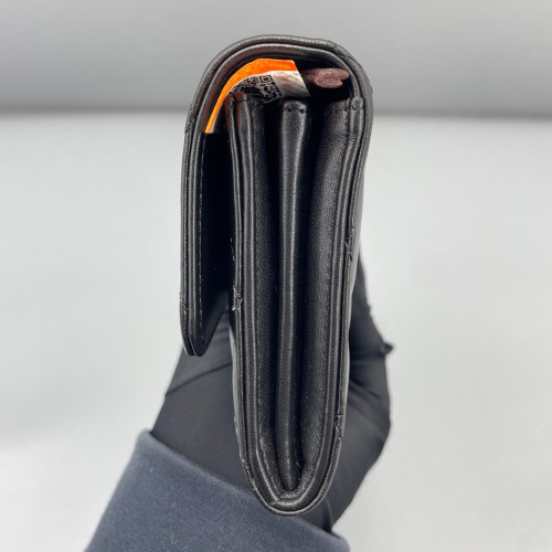Chanel Quilted Continental Wallet Calfskin Black