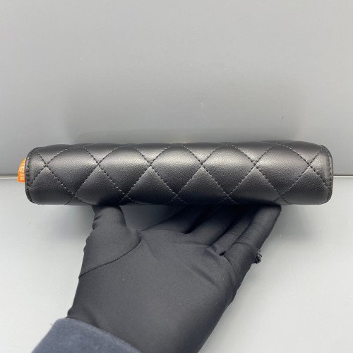 Chanel Quilted Continental Wallet Calfskin Black