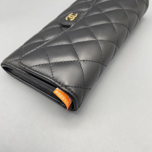 Chanel Quilted Continental Wallet Calfskin Black