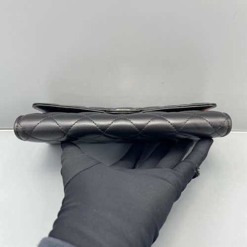 Chanel Quilted Continental Wallet Calfskin Black