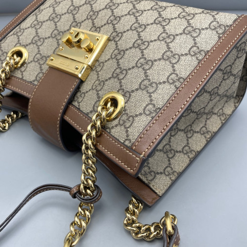 Gucci Small Blondie Shoulder Bag GG Monogram Tan Brown