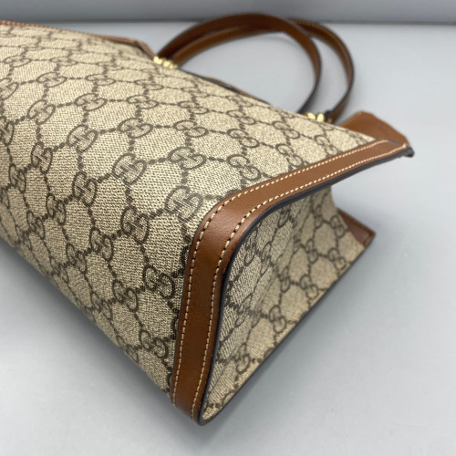 Gucci Small Blondie Shoulder Bag GG Monogram Tan Brown