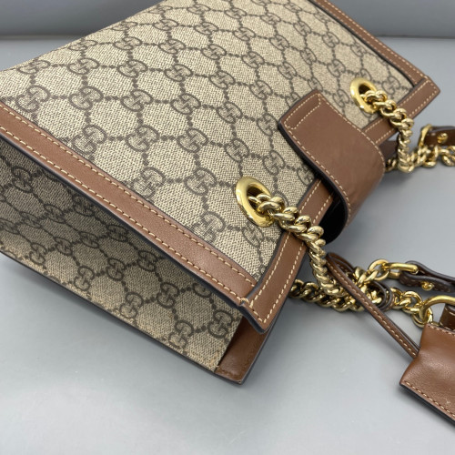 Gucci Small Blondie Shoulder Bag GG Monogram Tan Brown