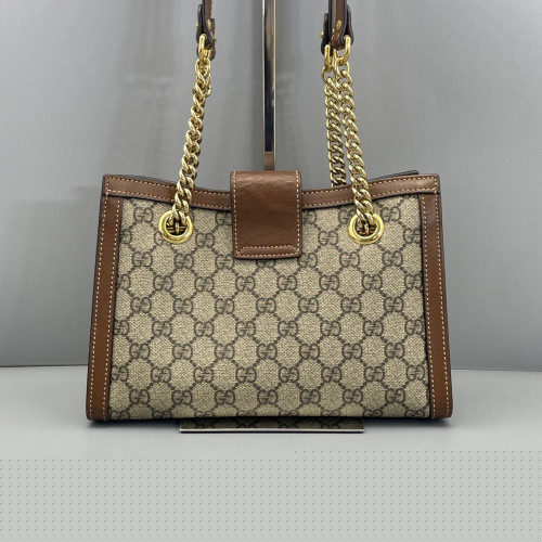 Gucci Small Blondie Shoulder Bag GG Monogram Tan Brown