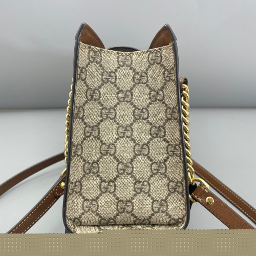Gucci Small Blondie Shoulder Bag GG Monogram Tan Brown