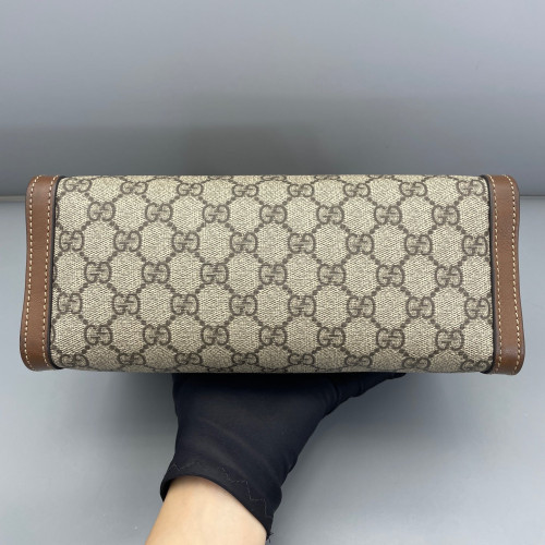 Gucci Small Blondie Shoulder Bag GG Monogram Tan Brown