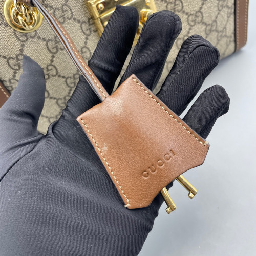 Gucci Small Blondie Shoulder Bag GG Monogram Tan Brown