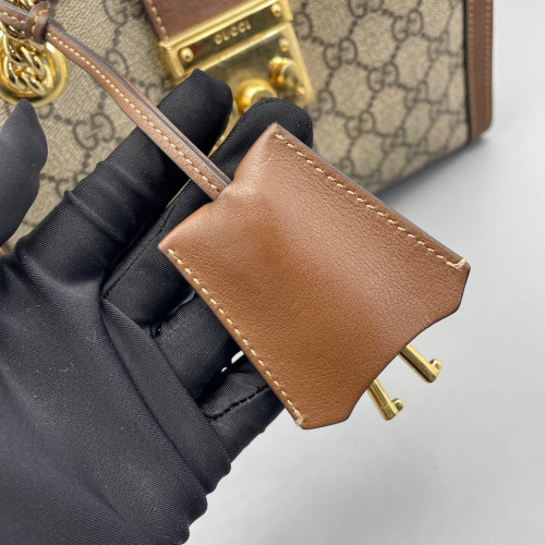Gucci Small Blondie Shoulder Bag GG Monogram Tan Brown