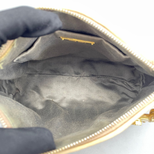 Miu Miu Small Madras Clutch Crumpled Lambskin Natural Tan