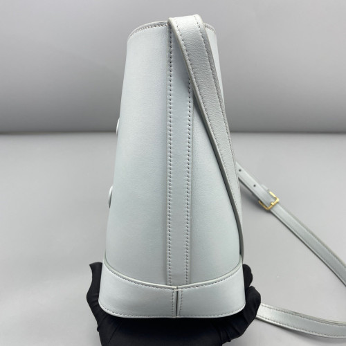 Celine Triomphe Triomphe Bucket Bag Small Calfskin Dusty Blue
