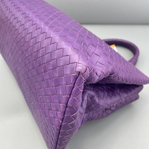 Bottega Veneta Large Roma Tote Bag Calfskin Intrecciato Dark Purple