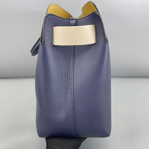 Burberry Belt Tote Grained Calfskin Blue White