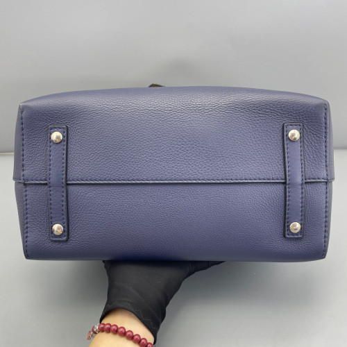 Burberry Belt Tote Grained Calfskin Blue White