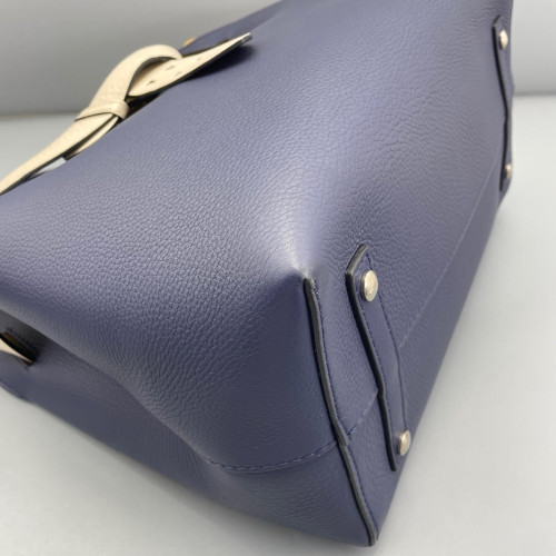Burberry Belt Tote Grained Calfskin Blue White
